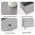Commode à 6 tiroirs pour chambre à coucher, commodes en bois de 137 cm de large avec grand rangement, commode sans poignée meuble TV pour salon et couloir, lot de 2
