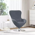 Fauteuil Œuf avec Repose-pieds Velours