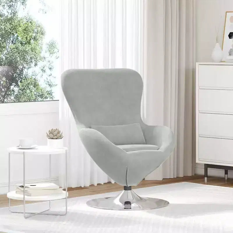 Fauteuil Œuf avec Repose-pieds Velours