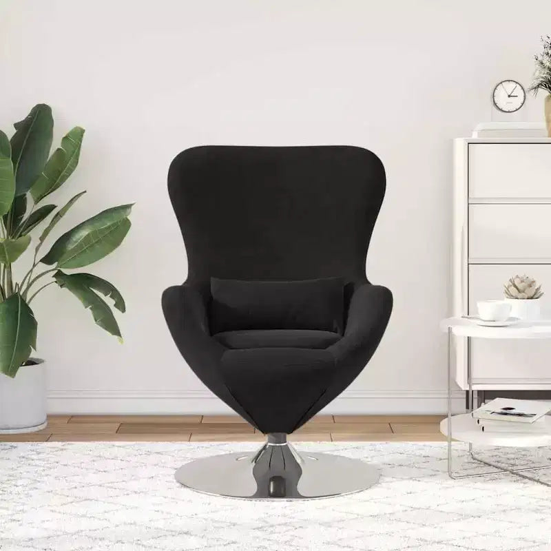 Fauteuil Œuf avec Repose-pieds Velours