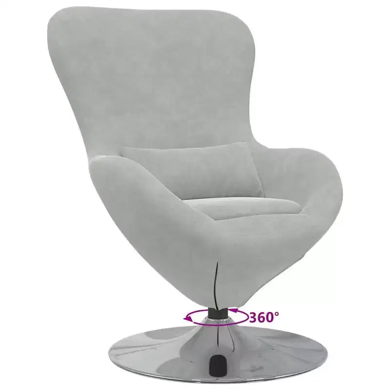Fauteuil Œuf avec Repose-pieds Velours