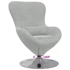 Fauteuil Œuf avec Repose-pieds Velours