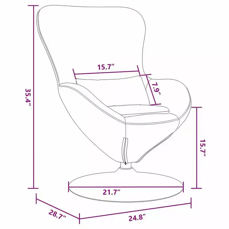 Fauteuil Œuf avec Repose-pieds Velours