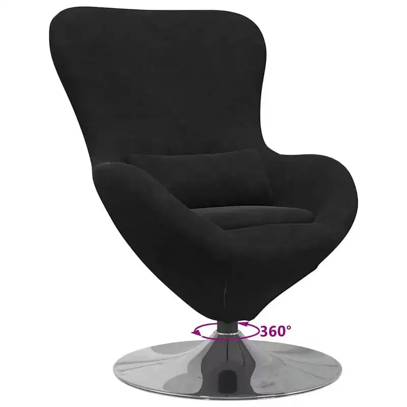 Fauteuil Œuf avec Repose-pieds Velours