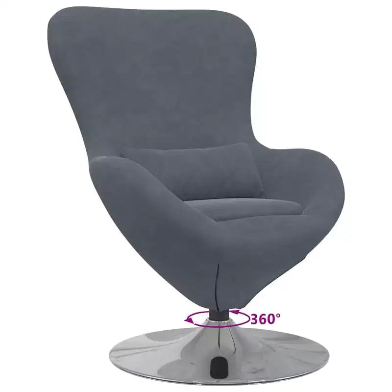 Fauteuil Œuf avec Repose-pieds Velours