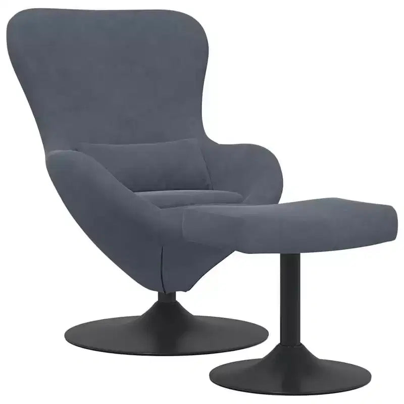Fauteuil Œuf avec Repose-pieds Velours