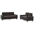 vidaXL 2 Piece Sofa Set Black Fabric