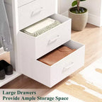 Commode roulante de 45 pouces avec miroir, organisateur de placard avec 5 tiroirs en tissu et station de recharge