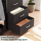 Commode roulante de 45 pouces avec miroir, organisateur de placard avec 5 tiroirs en tissu et station de recharge