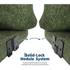 Canapé modulaire, Canapé nuage en chenille, Canapé sans accoudoirs à assise profonde pour salon, Petit espace, Vert