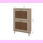 Meuble à Chaussures Moderne à 2 Niveaux avec Panneaux en Maille, Gris Clair, Construction en Bois, Organisateur de Rangement pour Entrée pour 12 Paires