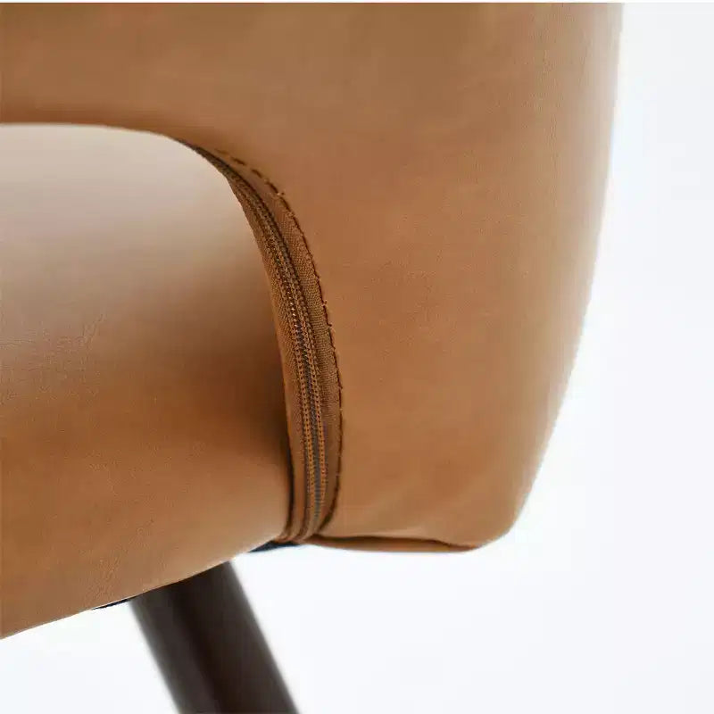 Ensemble de salle à manger rond 5 pièces en verre avec chaises en similicuir, ensemble de table de cuisine moderne avec pieds en noyer pour 4 personnes-Panipeachy