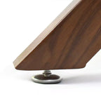Ensemble de salle à manger rond 5 pièces en verre avec chaises en similicuir, ensemble de table de cuisine moderne avec pieds en noyer pour 4 personnes-Panipeachy