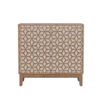 Meuble d'appoint rustique de 80 cm avec étagères réglables et portes géométriques, buffet de rangement style ferme pour salon, cuisine ou entrée