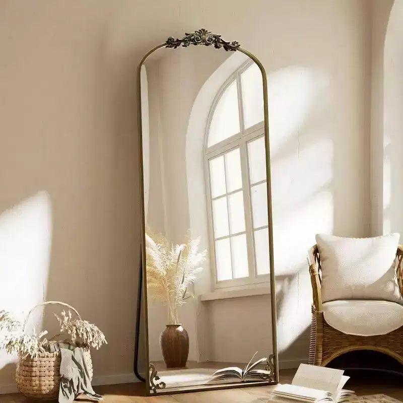 Miroir arche 56x21 - Baroque Vintage Grand Format. À accrocher ou à poser pour l'entrée, la cheminée ou la salle de bain