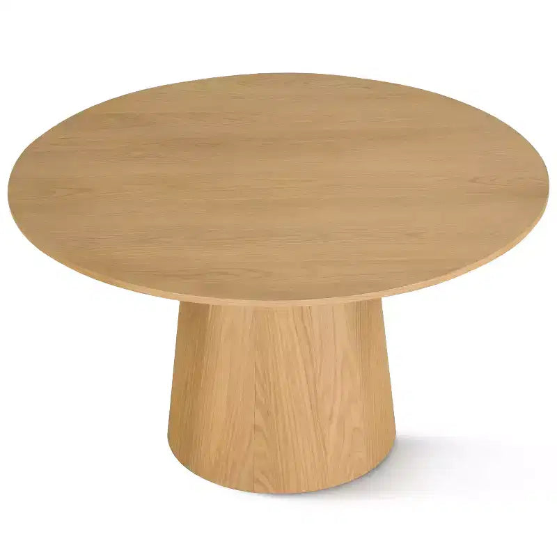 Ensemble de salle à manger 7 pièces pour 6 personnes Table à manger ronde en bois de chêne et chaises de salle à manger en bouclette et rotin pour cuisine salle à manger style ferme - Panipeachy