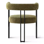 Ensemble de salle à manger rond 7 pièces avec 6 chaises rembourrées en chenille, table moderne sur pied de 52 po avec chaises de salle à manger à pieds en métal pour la cuisine-Panipeachy