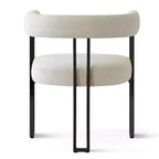 Ensemble de salle à manger rond 7 pièces avec 6 chaises rembourrées en chenille, table moderne sur pied de 52 po avec chaises de salle à manger à pieds en métal pour la cuisine-Panipeachy