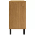 Buffet avec porte vitrée 110x40x80 cm en pin massif