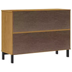 Buffet avec porte vitrée 110x40x80 cm en pin massif