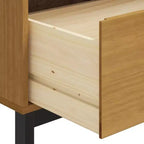 Buffet avec porte vitrée 110x40x80 cm en pin massif