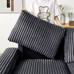 Causeuse moderne en velours côtelé de 71 po avec rangement, grand canapé 2 places à assise profonde pour petit salon ou appartement