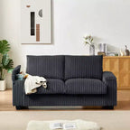 71 Modern Corduroy Loveseat Sofa with Storage, Oversized 2-Seater Deep Seat Sofa for Small Living Room or Apartment-Panipeachy