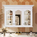 CASAINC 40 Medicine Cabinet with Mirror Doors and Shelves, Glass Door Wall Mounted Bathroom Cabinet