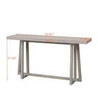 Console moderne en bois avec pieds en croix trapézoïdaux, table d'entrée minimaliste pour bureau, couloir, salon