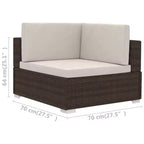vidaXL Salon de jardin 3 places modulable rectangulaire