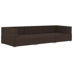 vidaXL Salon de jardin 3 places modulable rectangulaire