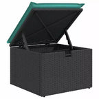 vidaXL Salon de jardin avec coussins 6 pcs résine tressée Noir - Noir Bleu