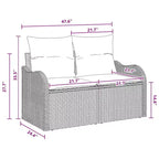 vidaXL Salon de jardin avec coussins 3 pcs Résine tressée noire