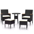 vidaXL Garden Lounge Set Black, Cream White