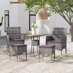 vidaXL Salon de jardin noir, blanc crème