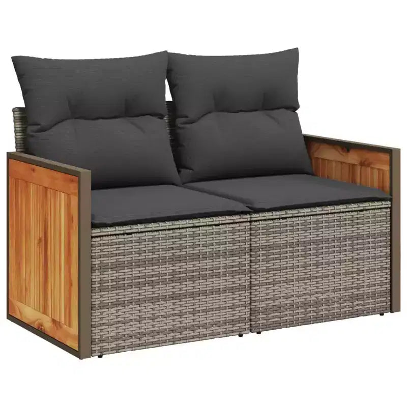 vidaXL Salon de jardin en rotin PE noir 5 pcs modulable