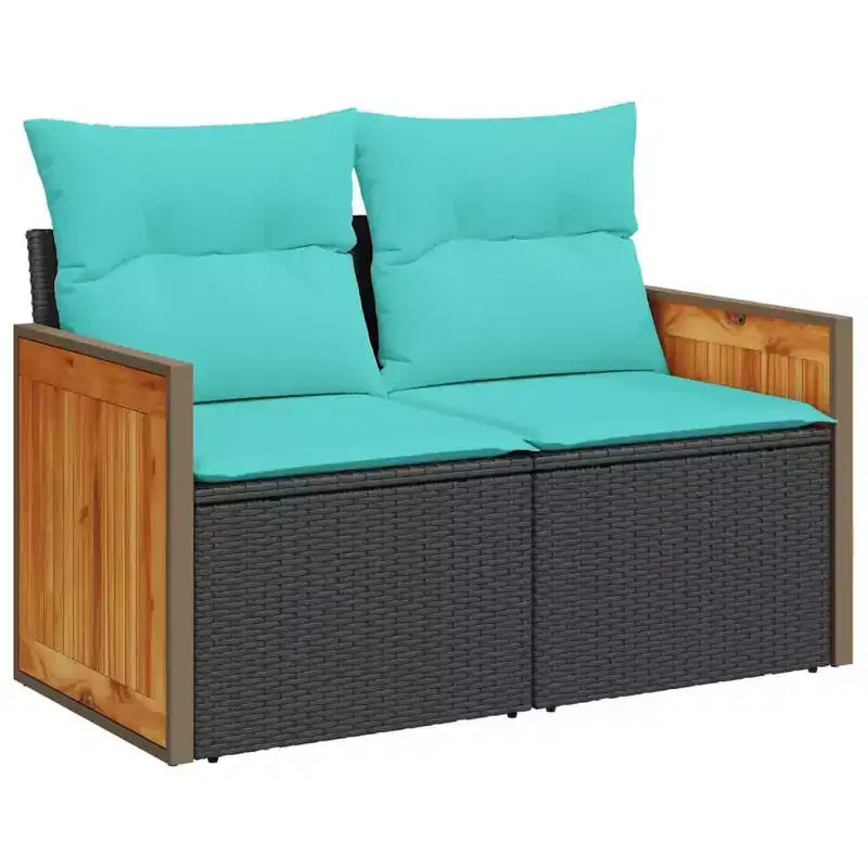 vidaXL Salon de jardin en rotin PE noir 5 pcs modulable