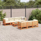 vidaXL Ensemble de canapés de jardin 8 pcs avec coussins Bois de pin massif