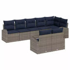 vidaXL Garden Sofa Set 8 pcs Poly Rattan
