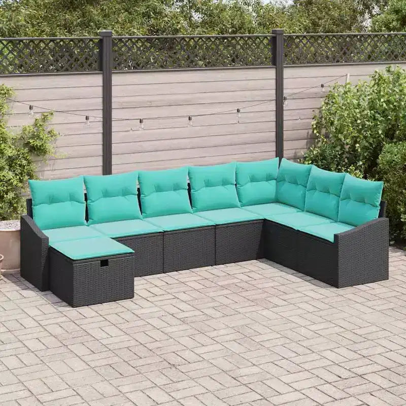 vidaXL Salon de jardin 8 pcs marron et rouge 287,5 x 177,5 x 85 cm