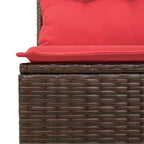 vidaXL Salon de jardin avec coussins 10 pcs Résine tressée marron