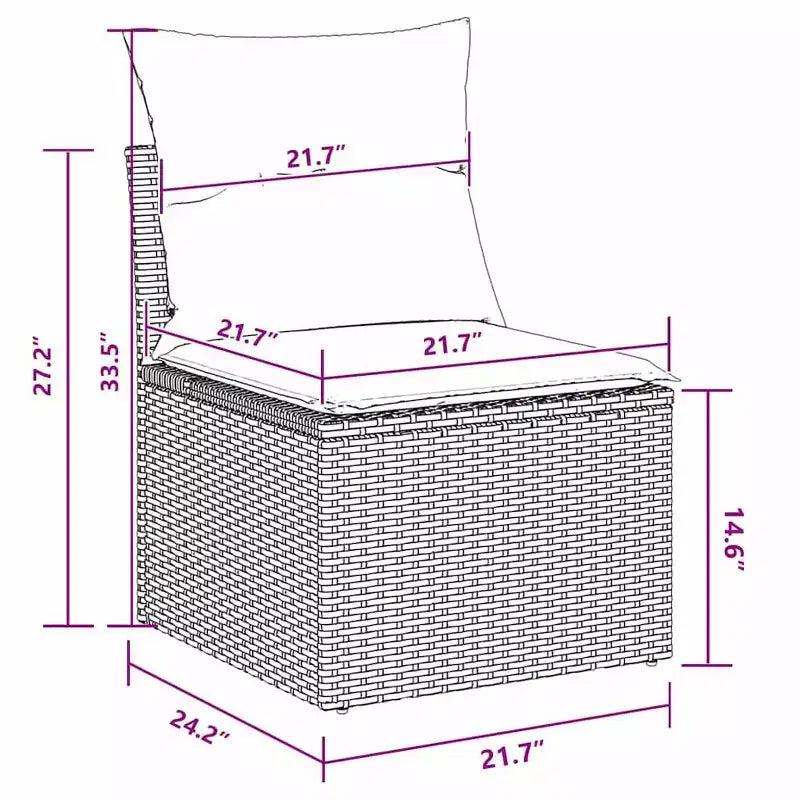 vidaXL Salon de jardin avec coussins 10 pcs Résine tressée marron