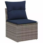 vidaXL Salon de jardin avec coussins 10 pcs Résine tressée marron
