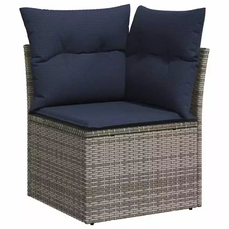vidaXL Salon de jardin avec coussins 10 pcs Résine tressée marron