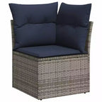 vidaXL Salon de jardin avec coussins 10 pcs Résine tressée marron