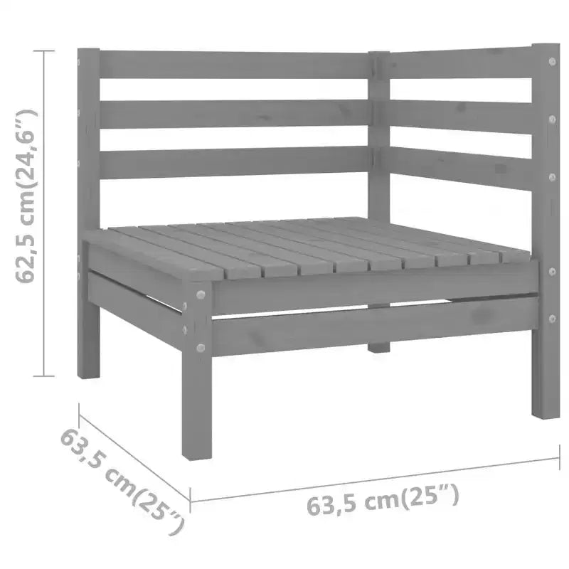 vidaXL Salon de jardin miel Bois de pin massif Moyen Modulable