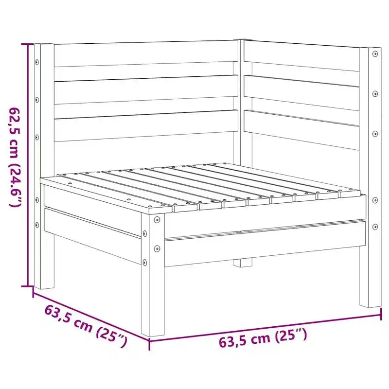 vidaXL Salon de jardin miel Bois de pin massif Moyen Modulable