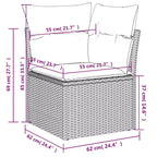 vidaXL Salon de jardin noir, en rotin PE bleu, acier thermolaqué Grand