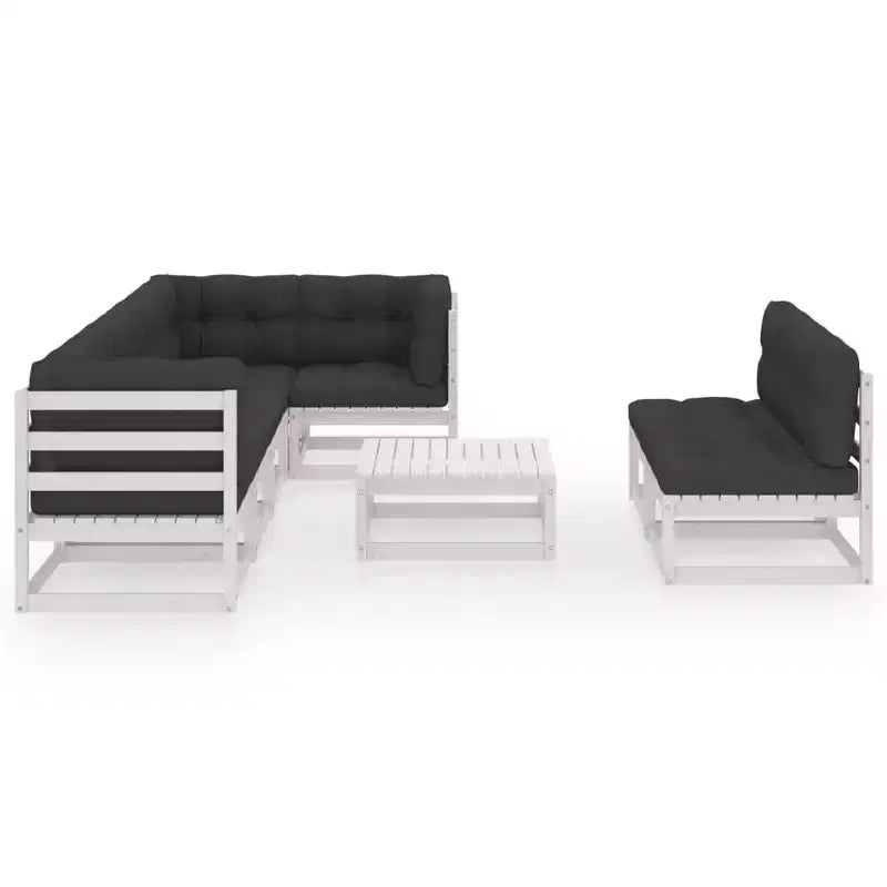 vidaXL Salon de jardin canapé extérieur avec coussins Bois massif