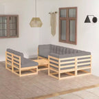 vidaXL Salon de jardin canapé extérieur avec coussins Bois massif